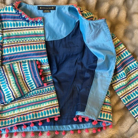Anthropologie ‘Bizit’ Beaded Stripped Jacket - Picture 5 of 6